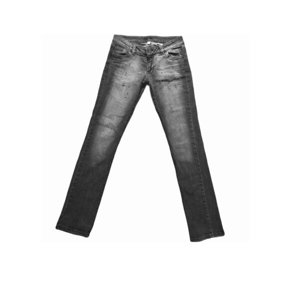 Y2K Baddie 2-Piece Denim Bundle | Low Rise Rhinestone Jeans & Corset Crop Top - Picture 4 of 12